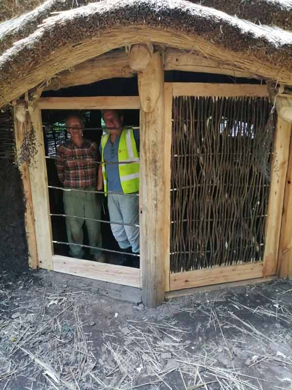 Edwin and Mike considering their next steps in the manufacture of the Front Doors.