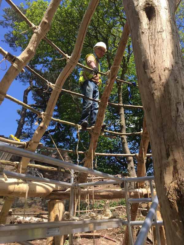 Some of the Builders really took to the life of a Roofer. Here is John Proudlove in his element.